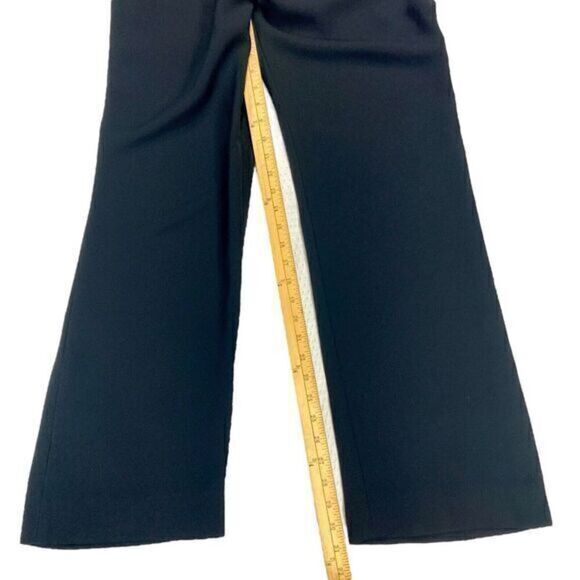 Badgley Mischka Straight Leg Pants Womens 10 Black Side Zip Sequin Waist Trouser - Picture 11 of 14